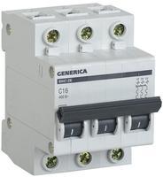 MVA25-3-016-C Автоматический выключатель GENERICA ВА47-29 3P 16A 4,5кА характеристика C