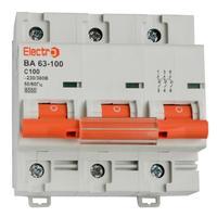 60VA100С3063 Автоматичний вимикач ElectrO ВА63-100, 6kА, 3P, 63А, C