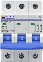 A0010170038 Автоматичний вимикач АСКО УКРЕМ ВА-2017/С 3p 1А 6kA
