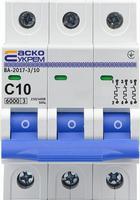 A0010170020 Автоматический выключатель АСКО УКРЕМ ВА-2017/С 3p 10А 6kA