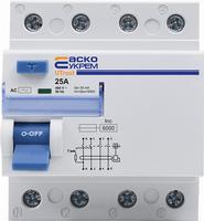 A0010210139 Устройство защитного отключения АСКО UTrust 3P+N 25А 30mА АС