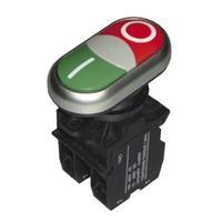 LA32HDNONCL Кнопка ElectrO PB2-LA32HDN-11, двойная (красная, зелёная), Ø22mm, NO+NC, с LED подсветкой