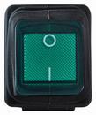 A0140040115 Переключатель 1 клавишный влагозащищенный зеленый с подсветкой АСКО KCD2-201NW GR/B 220V фото