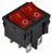 A0140040084 Переключатель 2 клавишный красный с подсветкой АСКО KCD1-6-2101N R/B 220V