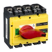 31121 Выключатель-разъединитель Schneider Compact INS250 - 100 A - 4 полюса с красно-жёлтой передней панелью