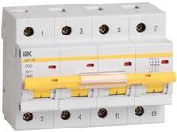 Автоматический выключатель ВА 47-100 4p 80А 10 кА C IEK MVA40-4-080-C