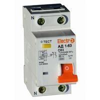 45AD6316E30 Дифференциальный автоматический выключатель ElectrO АД1-63 1 полюс+N 16А 30мА 4,5kA АС