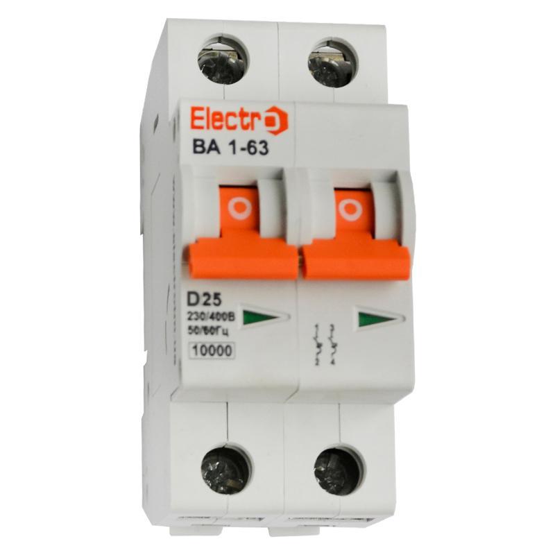 10VA63D2025 Автоматический выключатель ElectrO ВА1-63, 10kА, 2P, 25А, D фото