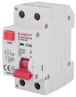 s034101 Выключатель дифференциального тока с защитой от сверхтоков ENEXT e.rcbo.stand.2.C06.30 1P+N 6А С 30мА