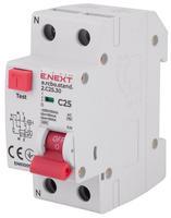 s034105 Выключатель дифференциального тока с защитой от сверхтоков ENEXT e.rcbo.stand.2.C25.30 1P+N 25А С 30мА