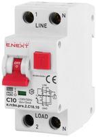 p0720002 Выключатель дифференциального тока с защитой от сверхтоков ENEXT e.rcbo.pro.2.C10.10 1P+N 10А С тип А 10мА