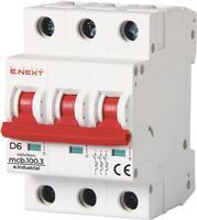 i0200001 Модульний автоматичний вимикач ENEXT e.industrial.mcb.100.3.D.6 3p 6А D 10кА