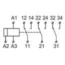 RКN8183 Реле промежуточное ElectrO РКН8-183, номинальное напряжение AC 230(А1-А2), АС/DC24 (A1-A3), 10А, контактных груп - 3 фото