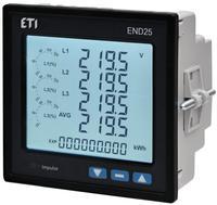 4656951 Аналізатор параметрів мережі ETI END25-RS (96x96мм, 100-550V AC/DC, RS-485)