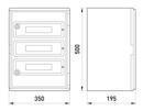 CP5117 Корпус удароміцний з АБС-пластика ENEXT e.plbox.350.500.195.45m.tr 350х500х195мм IP65 з прозорими дверцятами та панеллю під 45 модулів фото