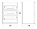 CP5114 Корпус удароміцний з АБС-пластика ENEXT e.plbox.400.500.175.54m.tr 400х500х175мм IP65 з прозорими дверцятами та панеллю під 54 модулі фото