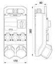 330 Щиток распределительный с розетками ENEXT TAREL - окно 4 модуля, 2x32A 3P+N+Z, 3x16A 2P+Z фото