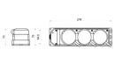 A0250010015 Колодка каучуковая АСКО 3Р+РЭ с защитными крышками трехместная (3×25А) IP44 фото