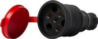 s9100029 Силовая розетка переносная с защитной каучуковой крышкой ENEXT e.socket.rubber.031.25 4п IP44 25А