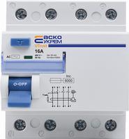A0010210138 Устройство защитного отключения АСКО UTrust 3P+N 16А 30mА АС