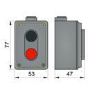 PK7222RB54 Пост кнопочный ElectrO ПК722-2, 10A, (красная кнопка + чёрная кнопка), корпус - карболит, 230/400B, IP54 фото
