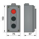 PK7223RBB54 Пост кнопковий ElectrO ПК722-3, 10A, (червона кнопка + 2 чорні кнопки), корпус - карболіт, 230 / 400B, IP54 фото
