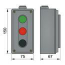 PK7223RBG54 Пост кнопковий ElectrO ПК722-3, 10A, (червона кнопка + чорна кнопка + зелена кнопка), корпус - карболіт, 230 / 400B, IP54 фото