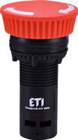 4771483 Кнопка моноблочная грибок ETI ECM-T01-R (отключение поворотом, 1NC, красная)