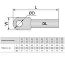 DL016 Наконечник кабельный алюминиевый ElectrO TOSUN DL-16, длина - 64мм диаметр присоединения - 8мм фото