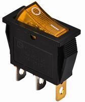 A0140040029 Переключатель 1 клавишный желтый с подсветкой АСКО KCD3-101N 220V YL/B