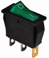 A0140040028 Переключатель 1 клавишный зеленый с подсветкой АСКО KCD3-101N GR/B 220V