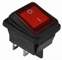 A0140040114 Переключатель 1 клавишный влагозащищенный красный с подсветкой АСКО KCD2-201NW R/B 220V