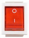 A0140040105 Переключатель 1 клавишный красный с подсветкой АСКО KCD2-201N R/WH 220V фото