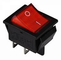 A0140040101 Переключатель 1 клавишный красный с подсветкой АСКО KCD2-201N R/B 220V