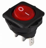 A0140040093 Переключатель 1 клавишный с красной подсветкой АСКО KCD1-7-101N R/B круглая клавиша