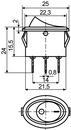 A0140040088 Переключатель 1 клавишный зеленый овальный с подсветкой АСКО KCD1-9-101N C3-GR/B 220V фото