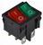 A0140040085 Переключатель 2 клавишный зеленый+красный с подсветкой АСКО KCD1-6-2101N GR+R/B 220V