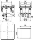 A0140040084 Переключатель 2 клавишный красный с подсветкой АСКО KCD1-6-2101N R/B 220V фото