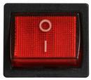 A0140040082 Переключатель 1 клавишный красный с подсветкой АСКО KCD1-6-201N R/B 220V фото