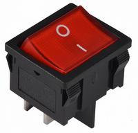 A0140040082 Переключатель 1 клавишный красный с подсветкой АСКО KCD1-6-201N R/B 220V