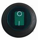 A0140040078 Переключатель 1 клавишный круглый влагозащищенный зеленый с подсветкой АСКО KCD1-8-101NW GR/B 220V фото