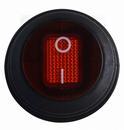 A0140040074 Переключатель 1 клавишный круглый влагозащищенный красный с подсветкой АСКО KCD1-5-101NW R/B 220V фото