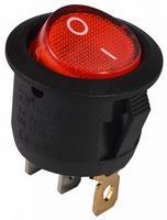 A0140040071 Переключатель 1 клавишный красный круглый с подсветкой АСКО KCD1-5-101N R/B 220V