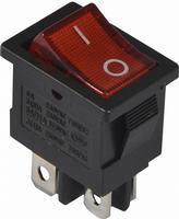A0140040062 Переключатель 1 клавишный красный с подсветкой АСКО KCD1-4-201N R/B 220V