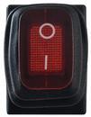 A0140040060 Переключатель 1 клавишный красный влагозащищенный с подсветкой АСКО KCD1-2-101NW R/B 220V фото