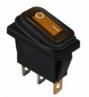 A0140040037 Переключатель 1 клавишный влагозащищенный желтый с подсветкой АСКО KCD3-101NW YL/B 220V