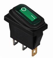 A0140040035 Перемикач 1 клавішний вологозахищений зелений з підсвічуванням АСКО KCD3-101NW GR/B 220V