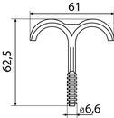 A0150090089 Дюбель-крючок двойной АСКО FTC-25DB (50шт) фото