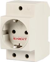 s004002 Розетка на DIN-рейку ENEXT e.socket.pro.din.tms 230 В с контактами заземления