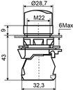 A0140010167 Кнопка жовта поворотна 2-позиційна АСКО TB5-AK125M5 з підсвічуванням фото